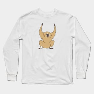 Two Fucks Gibbon Flip Off Long Sleeve T-Shirt